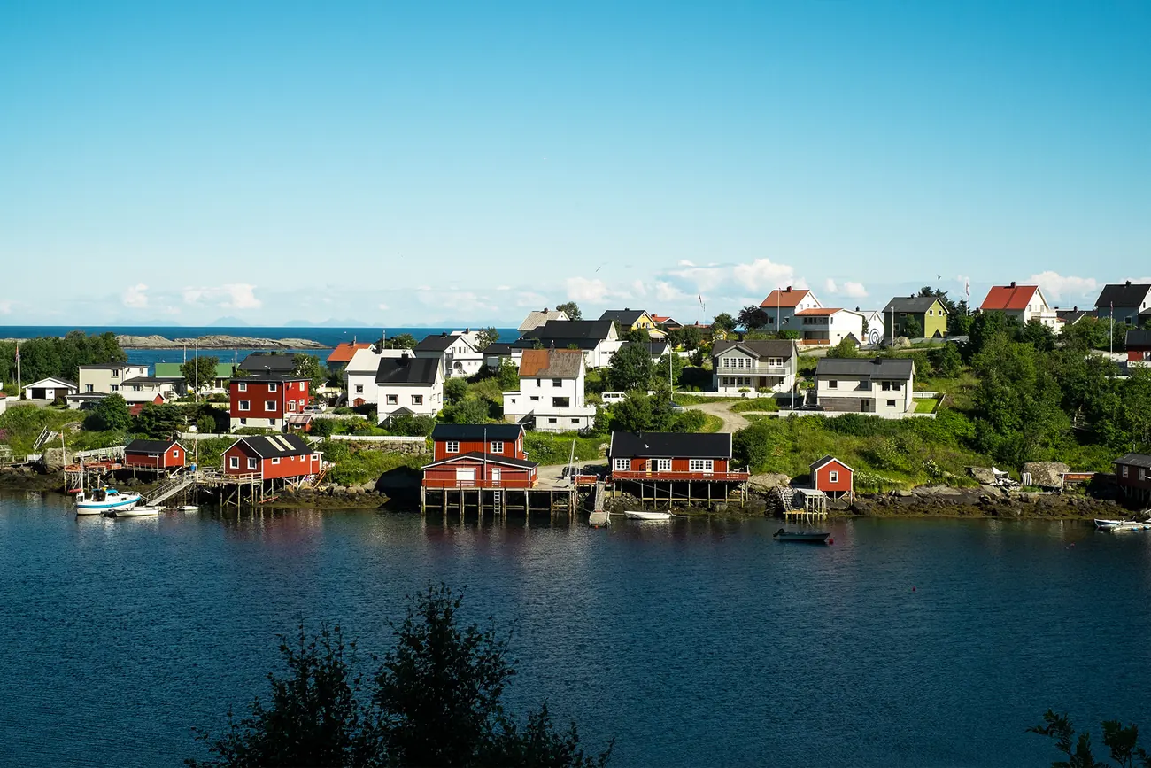 Paysage des Lofoten sur la route de Valberg